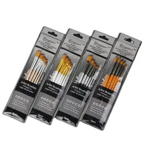 免费样品工厂直接供应艺术家画笔设置专业高品质 5 件绘画画笔设置水彩丙烯酸
