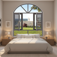 Nouvelle Salle de Bain Moderne avec Persiennes en Alliage d'Aluminium à Rupture de Pont Thermique, Double Vitrage en Verre Trempé, Écrans Insonorisés et Antivol, et Traverse