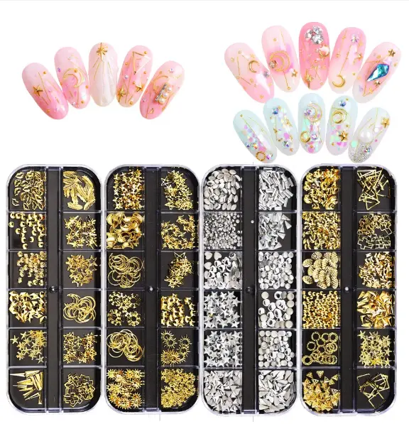 OEM Grid Nails art accesorios AB Clear Rhinestones 3D glitter Pearl DIY manicure decoration nail supplies for professionals