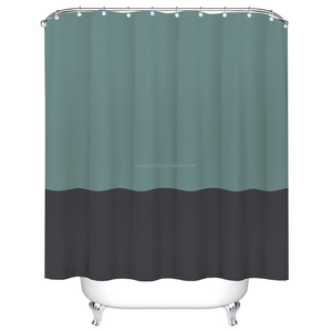 Ensemble <span class=keywords><strong>de</strong></span> rideaux <span class=keywords><strong>de</strong></span> salle <span class=keywords><strong>de</strong></span> bain personnalisés pour designers, en tissu jacquard gaufré robuste, dégradé vert <span class=keywords><strong>et</strong></span> <span class=keywords><strong>or</strong></span> - Product Image 5