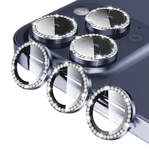 IPhone 15 14 13 ProMaxカメラレンズプロテクター用ルミナス9H強化ガラスクリアカラーiPhoneカメラレンズプロテクター