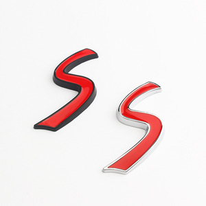 Badge de <span class=keywords><strong>voiture</strong></span> personnalisé en métal 3D, emblèmes de coffre arrière de <span class=keywords><strong>voiture</strong></span>, <span class=keywords><strong>logo</strong></span> <span class=keywords><strong>S</strong></span> pour accessoires Mini - Product Image 3