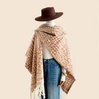 Châle en fausse fourrure imitation cachemire, châle à franges confortable, cape esthétique, couverture chaude pour femme, automne-hiver
