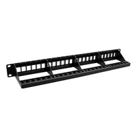 19'1u 24 Port RJ45 Panel Patch kosong tidak dilindungi UTP tidak dimuat dengan pengatur kabel