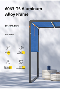 Toldo exterior simples Sun Shade Sail Tecido Pergola <span class=keywords><strong>Canopy</strong></span> Sunshade Rainproof Alumínio Toldo Manual para Telhado Terraços Jardins - Product Image 6
