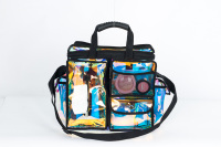 Sac de maquillage cosmétique transparent holographique en vinyle, organisateur de beauté durable, imperméable, avec fermeture éclair, couleur personnalisée, national
