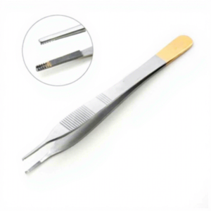 Pinzas Quirúrgicas Adson Premium de 4 3/4 Pulgadas, 7x7, Dientes de Acero Inoxidable, Agarre Superior, Instrumento Dental y Veterinario, Fuente de Alimentación Manual - Product Image 1