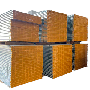 Panneaux sandwich en <span class=keywords><strong>laine</strong></span> <span class=keywords><strong>de</strong></span> <span class=keywords><strong>roche</strong></span> ignifuges pratiques pour l'isolation des murs d'entrepôt, panneaux métalliques pour salles blanches - Product Image 1