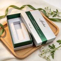 Boîte cadeau cosmétique rigide de luxe avec logo personnalisé et insert floqué pour sérum de soin de la peau, emballage d'huile essentielle