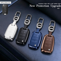Étui de protection pliable en cuir et alliage d'aluminium personnalisé pour clés Hyundai I20 I30 Elantra Azera Veloster Kia Rio K7 K5 Sportage Sorento