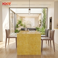 Comptoir de cuisine en pierre artificielle classique de luxe, surface solide sans silicone pour usage domestique et hôtelier, idéal pour les plans de toilette et les dessus de table