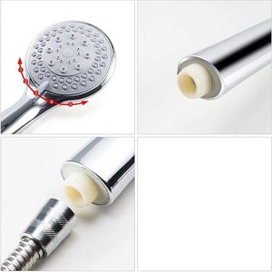 Handheld <b>Shower</b> Head Pressure-boosting Five-speed Water <b>Outlet</b> Plastic Modern Simple Design Wall Mount Hand Sprayer Home Use - Product Image 4
