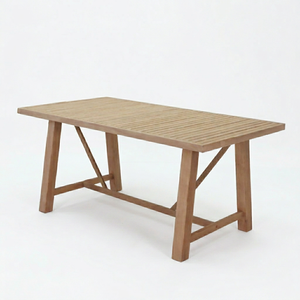 Solid Color Acacia Wood 6 Seaters Dining Set Modern Outdoor <b>Foldable</b> Weather Resistant Contemporary Design Eco-Friendly Hotel - Product Image 1