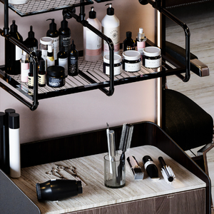 Yuvarlak aynalar ile özelleştirilmiş Modern erkek berber dükkanı mobilyası tasarım kuaför tezgahlar - Product Image 4