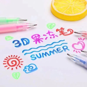 Creative Custom Kids Graffiti Glass Ceramic Plastic Nail <b>Painting</b> Writing Gel <b>Pen</b> 3D Stereoscopic Jelly <b>Pen</b> Set - Product Image 1