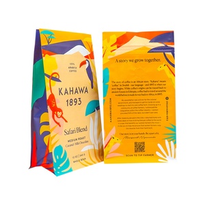 Sacchetti con Fondo Piatto e Chiusura a Zip per <span class=keywords><strong>Caffè</strong></span> Tostato 125g 8 oz 340g, Confezioni Alimentari Personalizzate Doypack con Valvola - Product Image 5