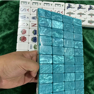 Hot Selling Custom Acrylic Mahjong Tiles 4 Layer Pearl-mother-of-pearl Pattern 160 Engraved Game Set Home Party Mahjong Tiles - Product Image 1