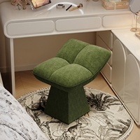 Chaise de maquillage rembourrée en flanelle de pin, tabouret de change de chaussures pour la maison, design minimaliste moderne, chaise de table à maquillage haut de gamme pour manucure