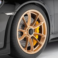 Rines de Aleación de Aluminio de Una Pieza con Múltiples Radios, Acabado en Oro Satinado, para Porsche 911 (991.2) GT3 RS 2018, Rines Forjados de Aleación