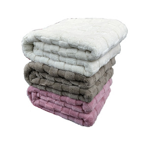 Tùy Chỉnh Màu Rắn Jacquard Cắt Vuông Sọc Chăn Len Cotton Vật Liệu Composite Cross-Biên Giới Ném Cho Giường Sử Dụng - Product Image 1