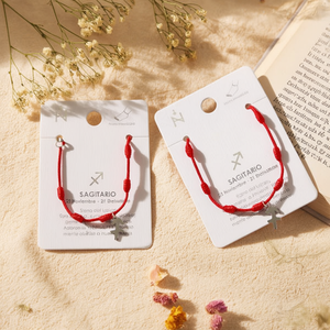 Cavigliera Sagittario Sette Stelle con Cordino Rosso Intrecciato Fatto a Mano in Acciaio Inossidabile, Gioiello Zodiacale per Donna, Cavigliere alla Moda - Product Image 3