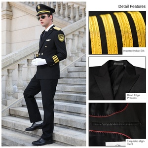 Aviation Capitaine Homme pilote Uniforme Printemps et Automne Propriété Etiquette Veste de Sécurité - Product Image 5