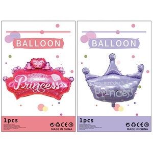 أميرة صغيرة كبيرة الحجم ، تاج كبير ، لعبة بالونات من الألومنيوم ، بطاقة فردية فاخرة ، ديكور حفلة عيد ميلاد الطفل - Product Image 5