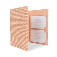 Porte-menu A4 en PU tissé texturé avec pochettes insérables pour restaurants, cafés et hôtels