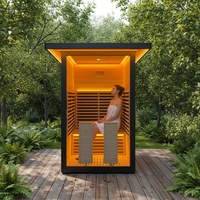 Sauna extérieur au design moderne, infrarouge à spectre complet, faible EMF, sauna de jardin pour 2 personnes, à vendre