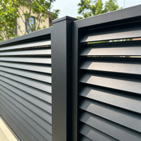 Panneaux de clôture modernes en aluminium à persiennes, revêtement poudré, en alliage d'aluminium, pour jardin, à lattes horizontales, pour extérieur, vente en gros