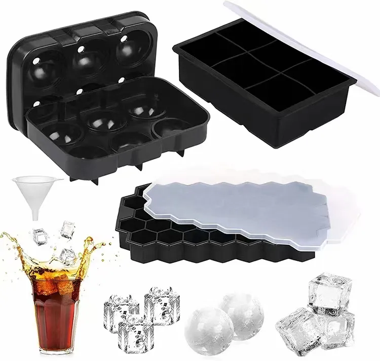 Silica Gel Ice Lattice Ice Tray Mold Food Grade Silicone Reusable Silicone Ice Cube Tray Molds