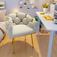 Fauteuil Bulle Tendance Luxe Léger pour Manucure et Maquillage, Chaise Paresseuse Simple pour Coiffeuse, Petite Chaise en Métal pour Dortoir
