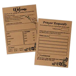 MYWAY 50 لكل عبوة بطاقات ترحيب لزوار الكنيسة 4 × 6 بوصة بطاقات اتصال الكنيسة لتحية الكنيسة الصلاة
