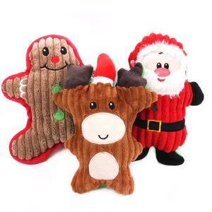 Yeni varış Santa ren geyiği gingerman adam şekli noel Pet interaktif ve hareket oyuncak köpek peluş Chew oyuncaklar BB gıcırtılı - Product Image 1