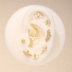 Nuevo Pendiente Individual de Plata de Ley 925 con Zirconia Ojo de Caballo, Joyería de Moda para Mujer - Product Image 2