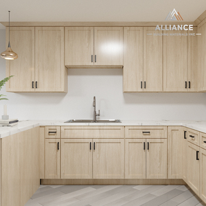Wooden Natural Birch Kitchen Cabinets | Ready To Ship Shaker Kitchen Cabinets | American Multifamily & Commercial Cabinet Supply - Product Image 3