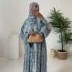Sharut <strong>Abaya</strong> Factory OEM/ODM Luxury EID Islamic Kimono Muslim Women Dress Floral <strong>Chiffon</strong> <strong>Abaya</strong> with Matching Hijab - Product Image 3
