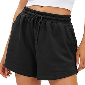 Shorts pour femmes en coton mélangé écologique à motif écossais, confortables au quotidien, avec cordon de serrage élastique à la taille, deux poches, tissu respirant - Product Image 4