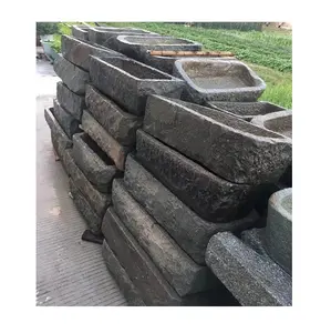 Bacs à plantes rectangulaires décoratifs de jardin, sculptés en <span class=keywords><strong>pierre</strong></span> <span class=keywords><strong>ancienne</strong></span>, abreuvoirs pour bétail et porcs, à vendre et à échanger - Product Image 1