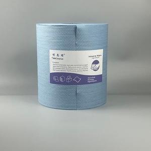 KMCleanse Lingettes industrielles en cellulose PP non tissée, très résistantes, pour voitures, bleues, rouleaux jumbo pour salle blanche, rouleaux de lingettes de nettoyage industriel - Product Image 1