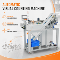 Machine de comptage visuel automatique avec alimentateur incliné pour le comptage des joints ondulés, des anneaux de retenue, des ressorts, des attaches et des fixations.