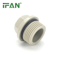 Raccords standard haute pression IFAN DIN 8077/8078 PPR 1/2 "-1" Raccords de tuyauterie PPR à filetage mâle gris