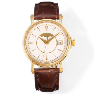 Reloj de Alta Gama con Elegante Diseño para Hombre, Bisel Chapado en Oro de 18K, Correa de Cuero Genuino, Automático de Alta Calidad - Product Image 1