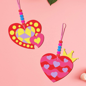 9 Pendentifs décoratifs créatifs en bois en forme de cœur, faits à la main, perlés, vierges, pour la Saint-Valentin, Diwali, Ramadan - Vente chaude, avantageux - Product Image 4