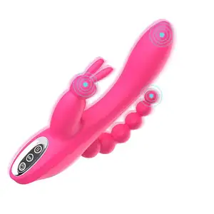 Female Masturbation Clitoral Stimulator 3 in 1 G Spot Rabbit Anal Dildo Vibrator for Women Sex Toys