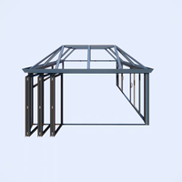 Véranda Moderne Personnalisée à Toit Polygone en Aluminium et Verre, Rétractable, Écologique, Alimentée par Énergie Solaire, pour Chambre, Cuisine, Hôtel