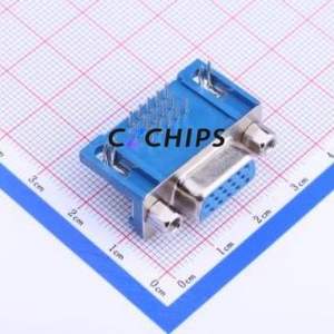 VGA-002 D-Sub/VGA Connector Bent Lead Through Hole Connector High Density D-Sub Female 15P Right Angle Insert - Product Image 2