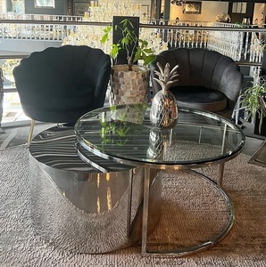 Tavolo da caffè a specchio in vetro argento oro divano e centro tè <span class=keywords><strong>mobili</strong></span> per la <span class=keywords><strong>casa</strong></span> con tappeti e materasso - Product Image 2