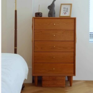 Japanese Style Solid Wood Five Drawer <b>Chest</b> Cherry Wood Nordic Bedroom Furniture <b>Storage</b> Cabinet Living Room Sideboard - Product Image 2