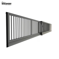 Porte coulissante en porte-à-faux en aluminium pour portail d'entrée système moderne grande porte coulissante en porte-à-faux automatique pour maison ou usine